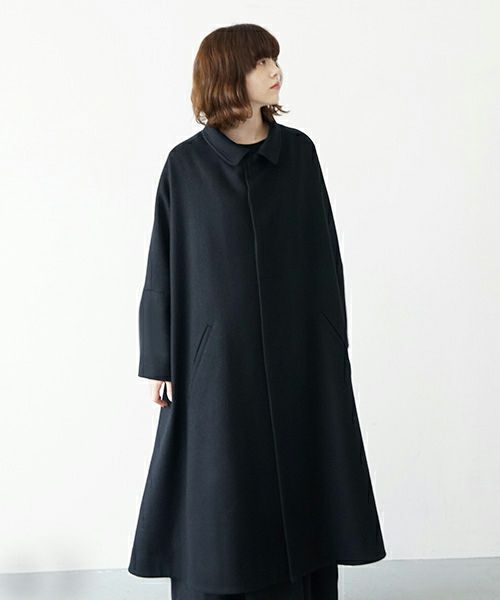 Mochi.モチ.stand fall collar coat [ma21-co-02/black]