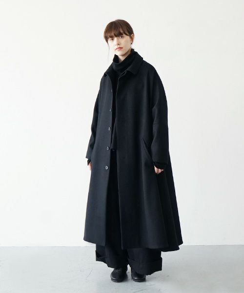 Mochi.モチ.stand fall collar coat [ma21-co-02/black]