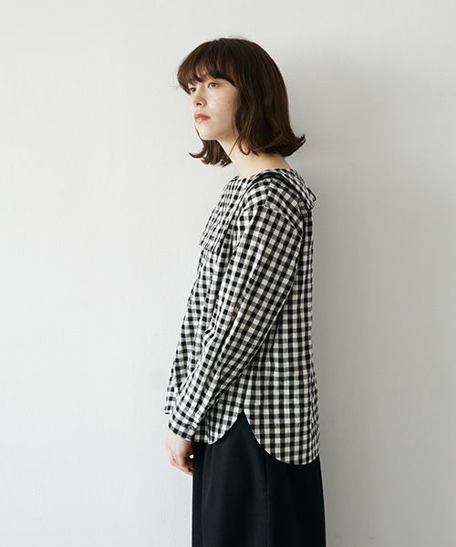 Mochi.モチ.sailor shirt [ma21-sh-01/gingham check]