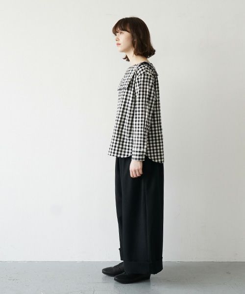 Mochi.モチ.sailor shirt [ma21-sh-01/gingham check]