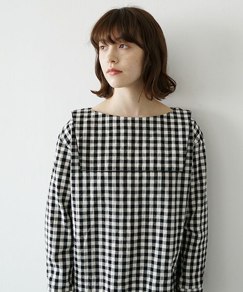 Mochi.モチ.sailor shirt [ma21-sh-01/gingham check]