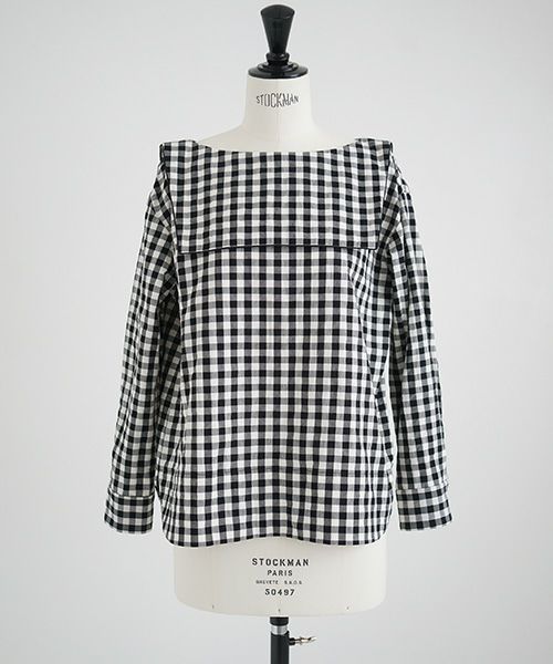 Mochi.モチ.sailor shirt [ma21-sh-01/gingham check]