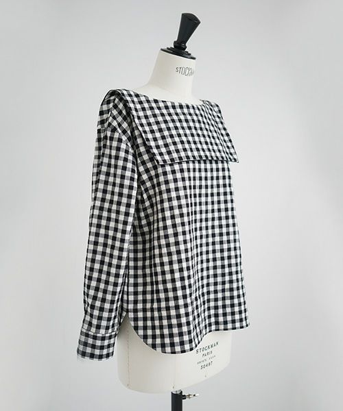 Mochi.モチ.sailor shirt [ma21-sh-01/gingham check]