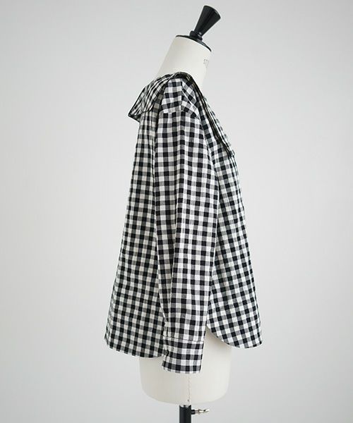 Mochi.モチ.sailor shirt [ma21-sh-01/gingham check]