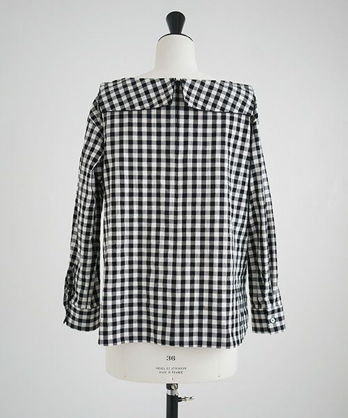 Mochi.モチ.sailor shirt [ma21-sh-01/gingham check]