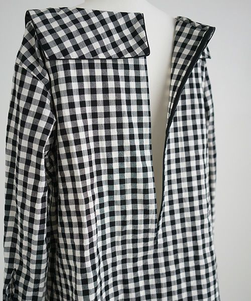 Mochi.モチ.sailor shirt [ma21-sh-01/gingham check]
