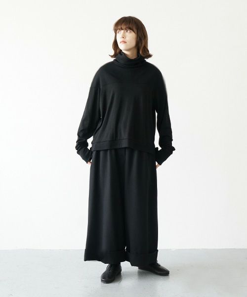 Mochi.モチ.cropped wide pants [ma21-pt-02/black]