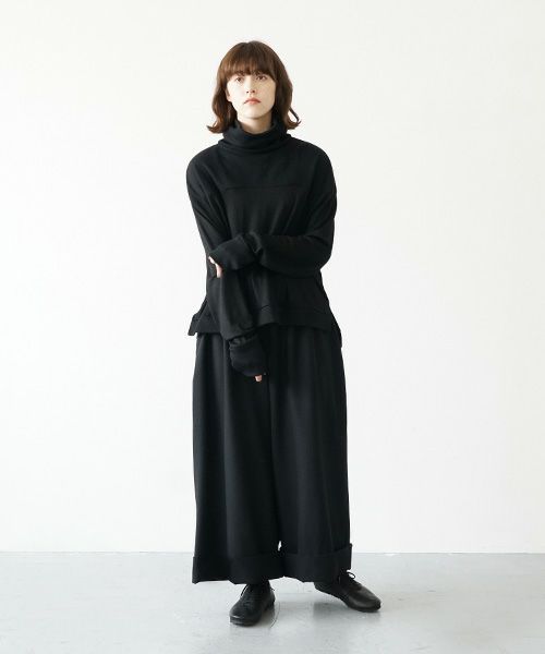 Mochi.モチ.cropped wide pants [ma21-pt-02/black]