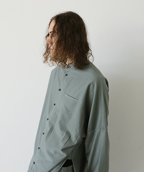 VU.ヴウ.dyed stand collar shirt vu-a12-s02[GREEN GRAY]