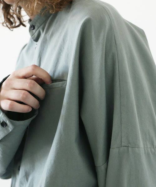 VU.ヴウ.dyed stand collar shirt vu-a12-s02[GREEN GRAY]