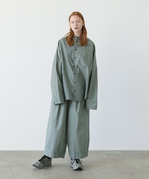 VU.ヴウ.dyed stand collar shirt vu-a12-s02[GREEN GRAY]