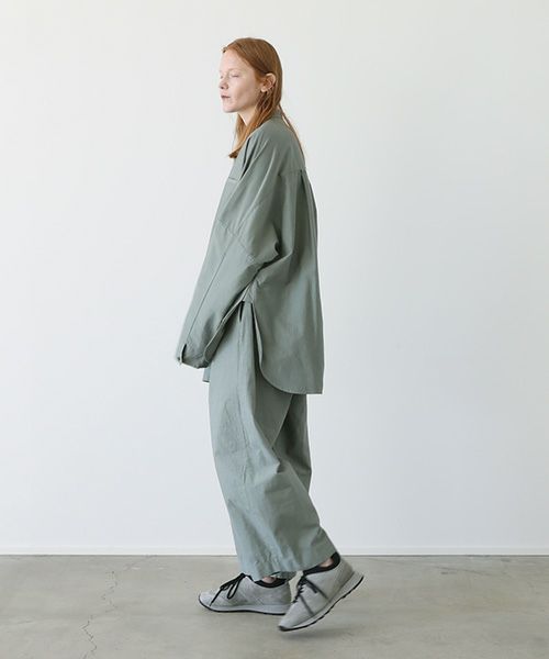 VU.ヴウ.dyed stand collar shirt vu-a12-s02[GREEN GRAY]