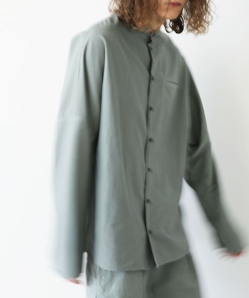 VU.ヴウ.dyed stand collar shirt vu-a12-s02[GREEN GRAY]