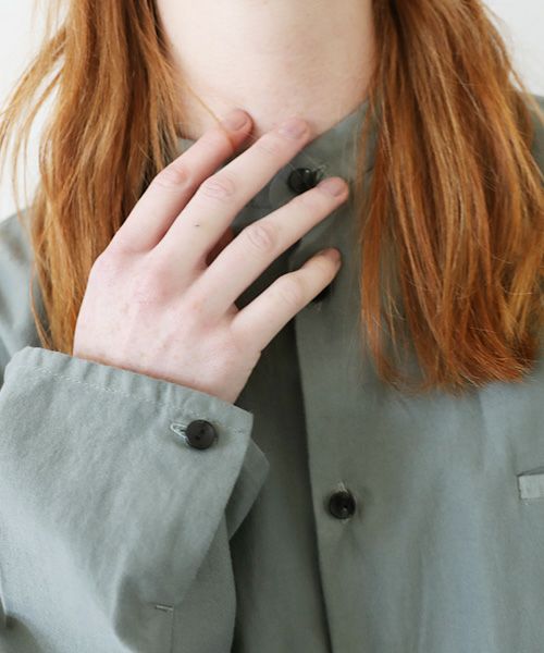 VU.ヴウ.dyed stand collar shirt vu-a12-s02[GREEN GRAY]