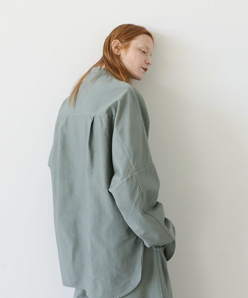 VU.ヴウ.dyed stand collar shirt vu-a12-s02[GREEN GRAY]