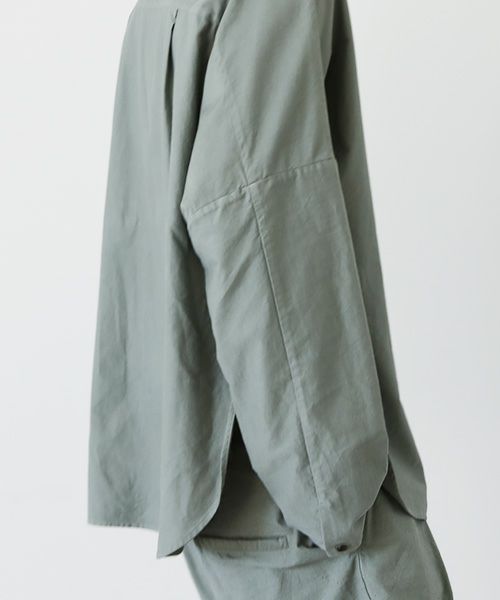 VU.ヴウ.dyed stand collar shirt vu-a12-s02[GREEN GRAY]