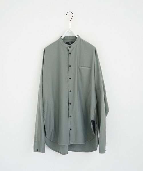 VU.ヴウ.dyed stand collar shirt vu-a12-s02[GREEN GRAY]