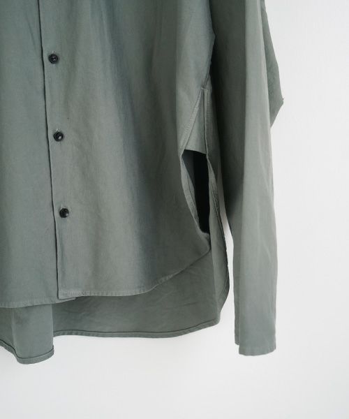 VU.ヴウ.dyed stand collar shirt vu-a12-s02[GREEN GRAY]