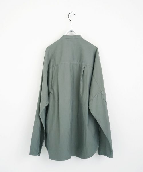 VU.ヴウ.dyed stand collar shirt vu-a12-s02[GREEN GRAY]