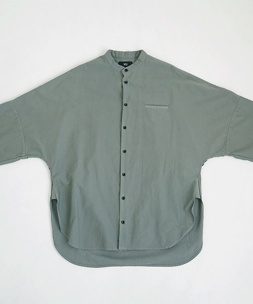 VU.ヴウ.dyed stand collar shirt vu-a12-s02[GREEN GRAY]