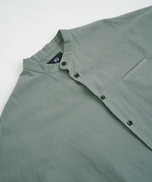 VU.ヴウ.dyed stand collar shirt vu-a12-s02[GREEN GRAY]