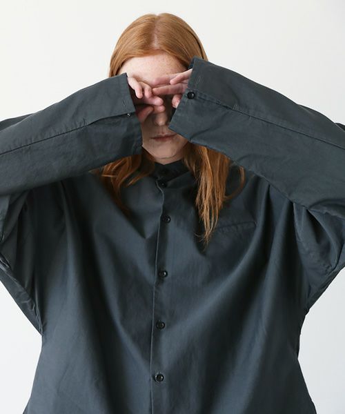 VU.ヴウ.dyed stand collar shirt vu-a12-s02[GRAPHITE]