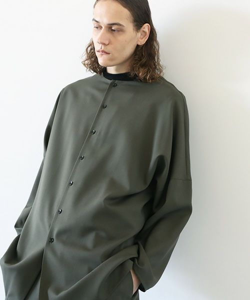 VU.ヴウ.no collar shirt vu-a12-s03[KHAKI]