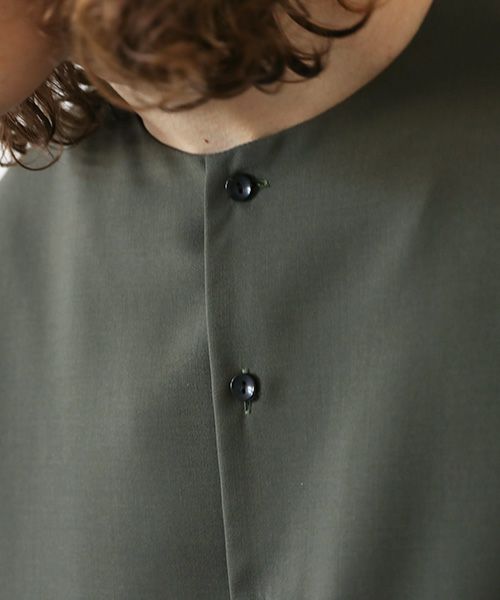 VU.ヴウ.no collar shirt vu-a12-s03[KHAKI]