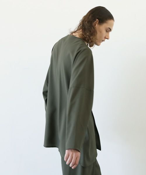 VU.ヴウ.no collar shirt vu-a12-s03[KHAKI]
