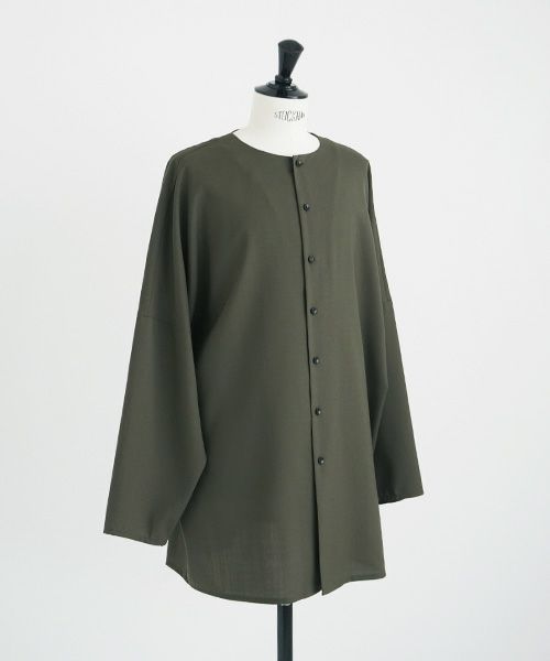 VU.ヴウ.no collar shirt vu-a12-s03[KHAKI]