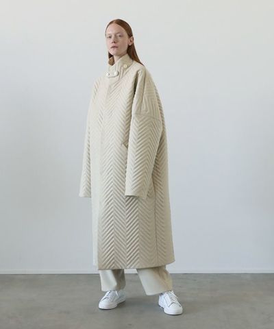 VU<br>ヴウ<br>Herringbone quilt coat vu-a12-c14[ICE GRAY]_