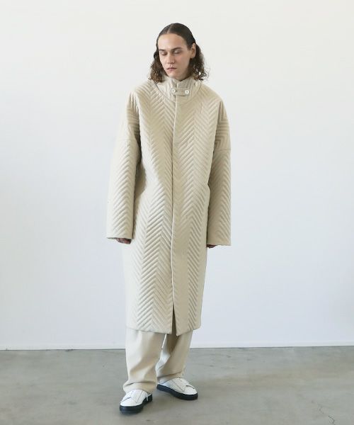VU.ヴウ.Herringbone quilt coat vu-a12-c14[ICE GRAY]_