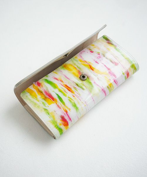 macromauro×Palm maison.マクロマウロ×パームメゾン. Palm maison original paint wallet  long yellow