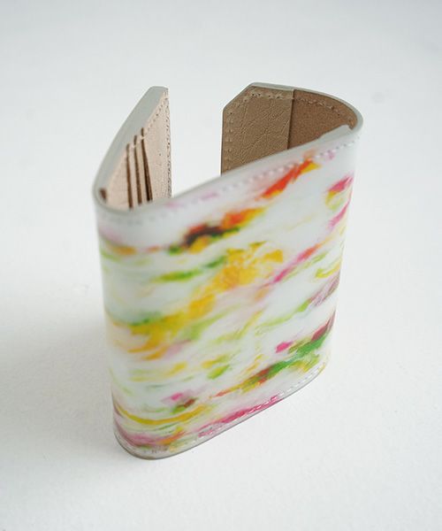 macromauro×Palm maison.マクロマウロ×パームメゾン. Palm maison original paint wallet  P yellow