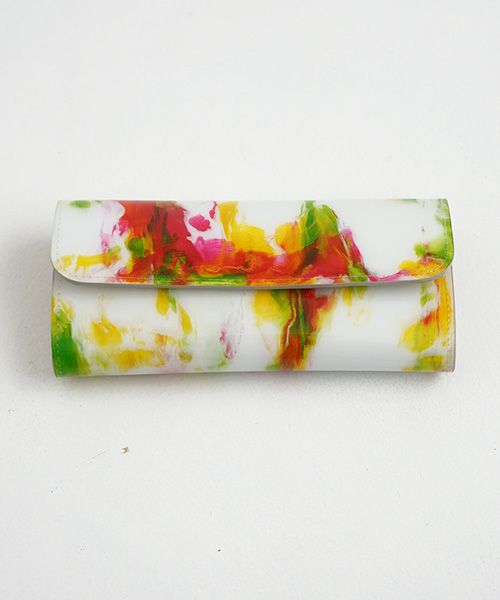 macromauro×Palm maison.マクロマウロ×パームメゾン. Palm maison original paint wallet  long yellow