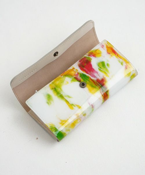 macromauro×Palm maison.マクロマウロ×パームメゾン. Palm maison original paint wallet  long yellow