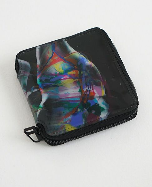 macromauro, マクロマウロ, paint black wallet, ジップペイントウォレット(財布）