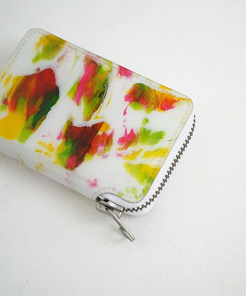 macromauro×Palm maison マクロマウロ paint wallet R pink ジップ