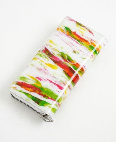 macromauro×Palm maison.マクロマウロ×パームメゾン. Palm maison original paint wallet M pink