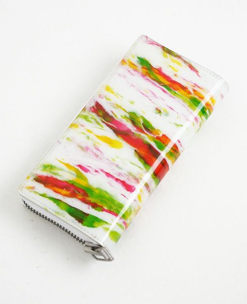 macromauro×Palm maison.マクロマウロ×パームメゾン. Palm maison original paint wallet M pink