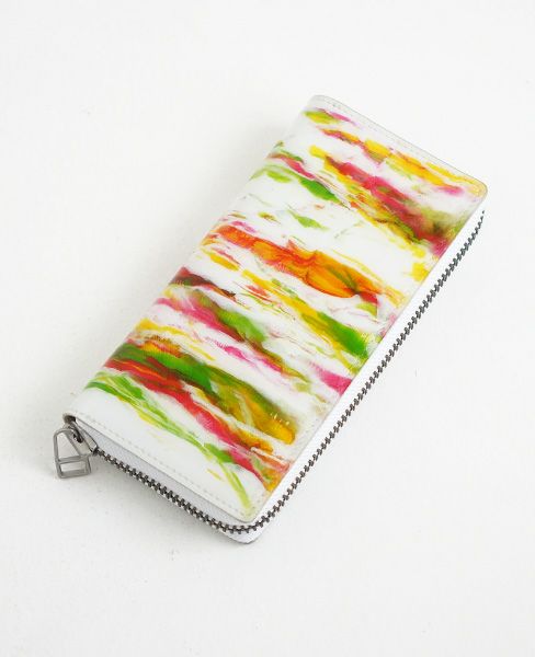 macromauro×Palm maison.マクロマウロ×パームメゾン. Palm maison original paint wallet M pink