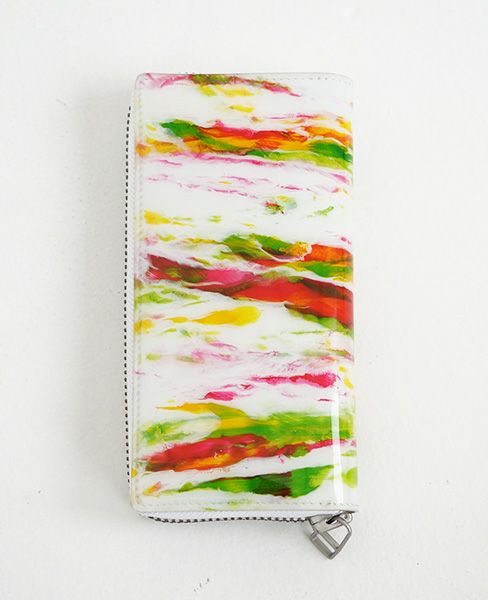 macromauro×Palm maison.マクロマウロ×パームメゾン. Palm maison original paint wallet M pink