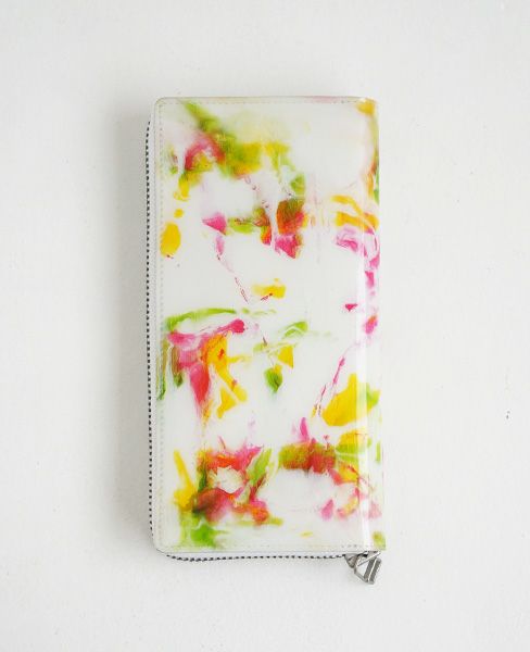 macromauro×Palm maison.マクロマウロ×パームメゾン. Palm maison original paint wallet jumbo pink