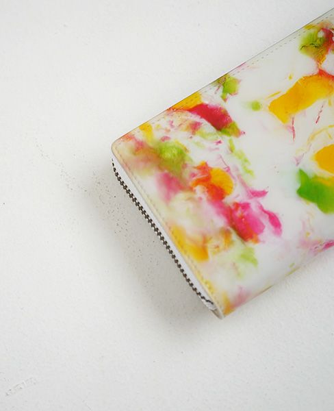 macromauro×Palm maison.マクロマウロ×パームメゾン. Palm maison original paint wallet jumbo pink