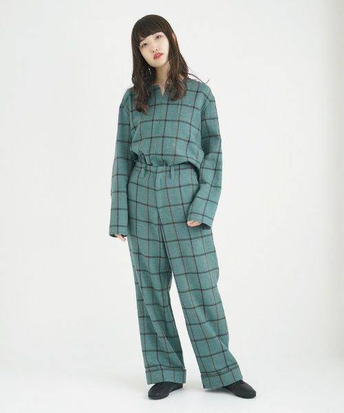 ohta.オオタ.check wide pants [st-29C]