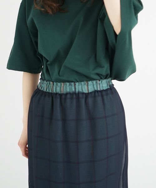 ohta.オオタ.navy chesk skirt [sk-14C]