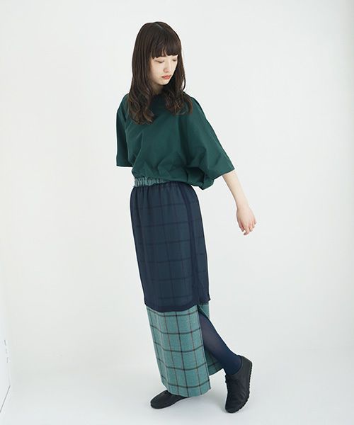 ohta.オオタ.navy chesk skirt [sk-14C]
