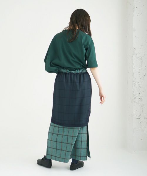 ohta.オオタ.navy chesk skirt [sk-14C]
