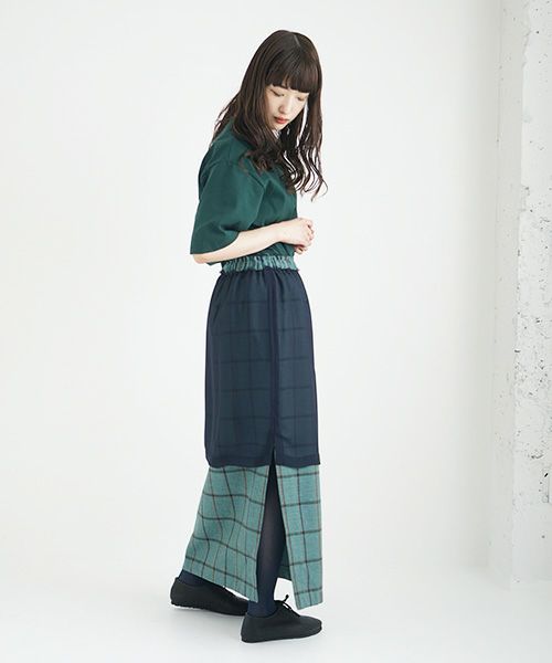 ohta.オオタ.navy chesk skirt [sk-14C]