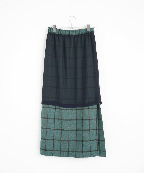 ohta.オオタ.navy chesk skirt [sk-14C]